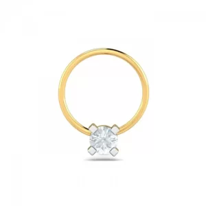 RadiantBeam Diamond Nose Pin In 14Kt Yellow Gold (0.55 gram) with Diamonds (0.11 Ct)