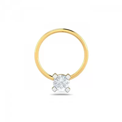 RadiantBeam Diamond Nose Pin In 14Kt Yellow Gold (0.55 gram) with Diamonds (0.11 Ct)