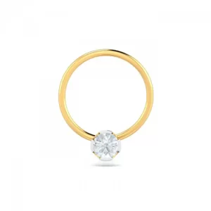 ShimmerDust Diamond Nose Pin In 14Kt Yellow Gold (0.4 gram) with Diamonds (0.08 Ct)