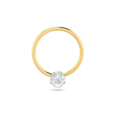 ShimmerDust Diamond Nose Pin In 14Kt Yellow Gold (0.4 gram) with Diamonds (0.08 Ct)