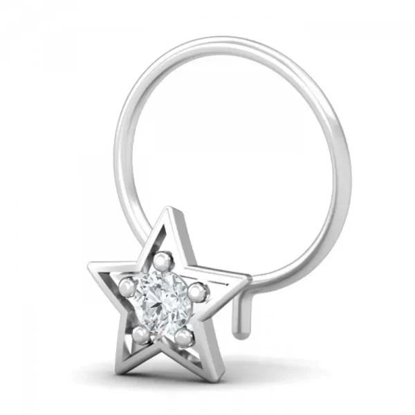 GleamingGaze Diamond Nose Pin In 14Kt Yellow Gold (0.3 gram) with Diamonds (0.06 Ct) - Image 4