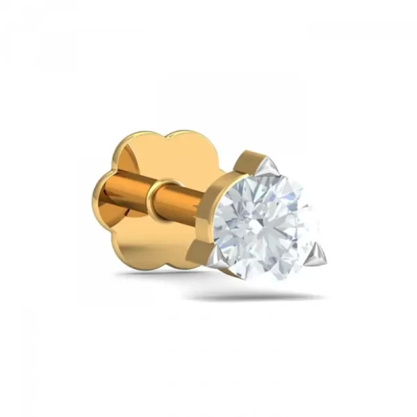 BrillianceWhisper Diamond Nose Pin In 14Kt Yellow Gold (0.35 gram) with Diamonds (0.07 Ct) - Image 3