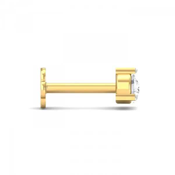 BrillianceWhisper Diamond Nose Pin In 14Kt Yellow Gold (0.35 gram) with Diamonds (0.07 Ct) - Image 4