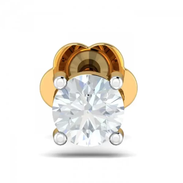 RadianceGlint Diamond Nose Pin In 14Kt Yellow Gold (0.4 gram) with Diamonds (0.08 Ct) - Image 2