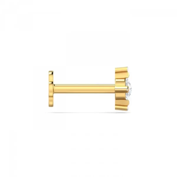 TwinkleGlow Diamond Nose Pin In 14Kt Yellow Gold (0.2 gram) with Diamonds (0.04 Ct) - Image 3