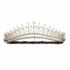 bridal tiara 41 Carat Round Brilliant Diamond & Pearl 45.69 Gms 14K Gold