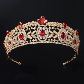 Girls Crown 57 Carat Round Brilliant Diamond & Ruby 60.8 Gms 14K Gold