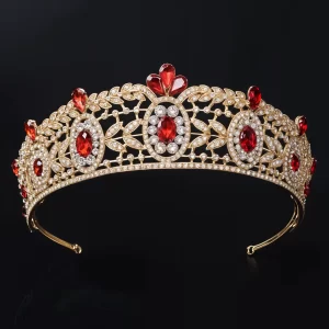 Girls Crown 57 Carat Round Brilliant Diamond & Ruby 60.8 Gms 14K Gold