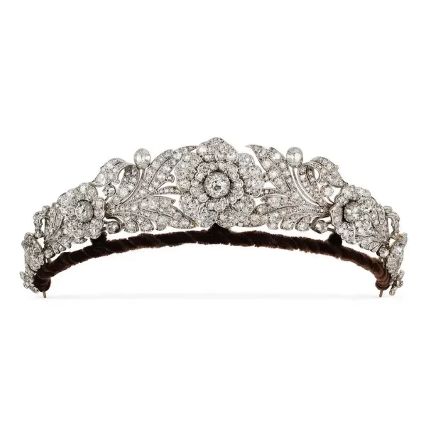 Contemporary 19.75 Carat Diamond 925 Sterling Silver Bridal Crown
