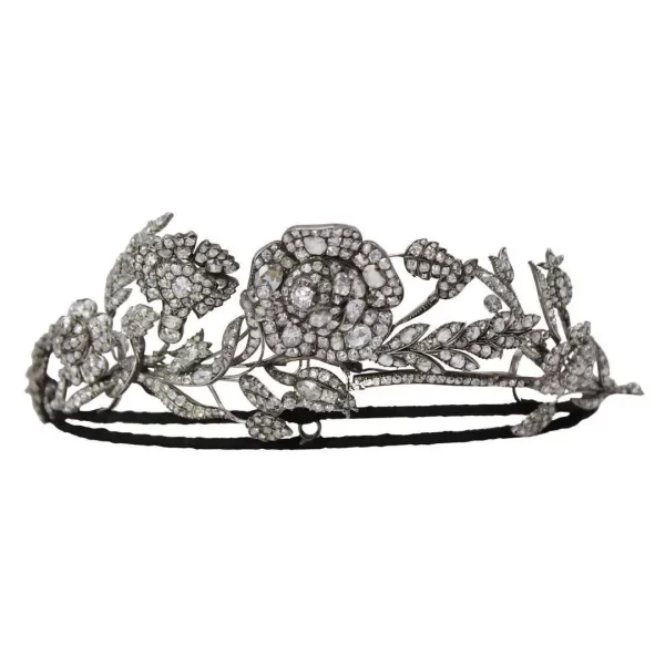 Designer 15.77 Carat Diamond 925 Sterling Silver Wedding Crown