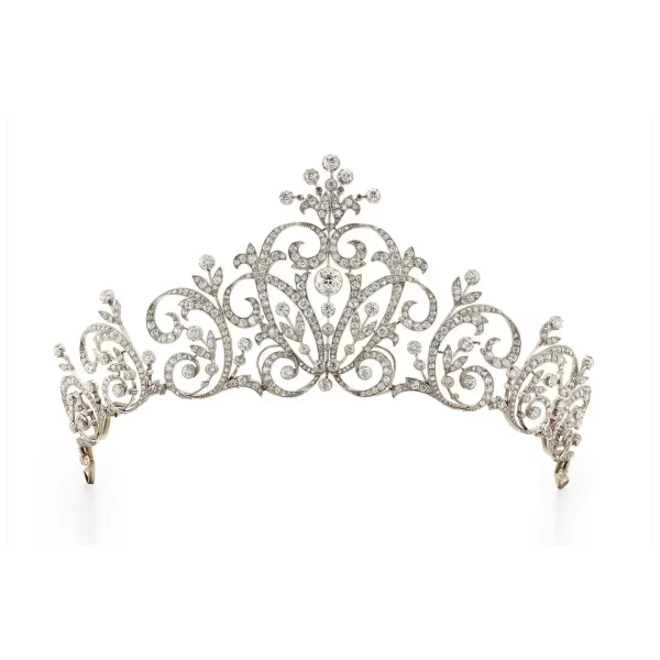 Dramatic 13.5 Carat Diamond 925 Sterling Silver Queen Crown