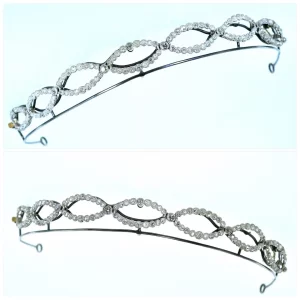 Graceful 7 Carat Diamond  35 Gms 925 Sterling Silver Princess Headband