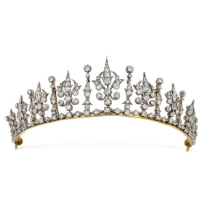 Charming 10.8 Carat Diamond 925 Sterling Silver Princess Tiara