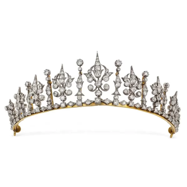 Charming 10.8 Carat Diamond 925 Sterling Silver Princess Tiara