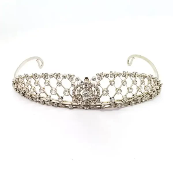Gorgeous 9.33 Carat Diamond 925 Sterling Silver Bridal Tiara