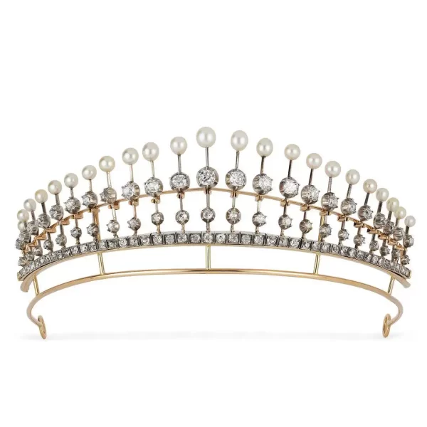 Stunning 28.52 Carat Diamond 925 Sterling Silver Bridal Tiara