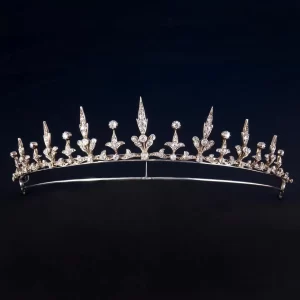 Handmade 5.67 Carat Diamond 925 Sterling Silver Princess Tiara