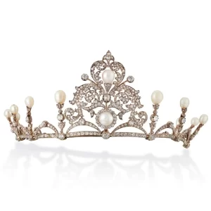 Handcrafted 71.96 Carat Diamond 925 Sterling Silver Birthday Tiara