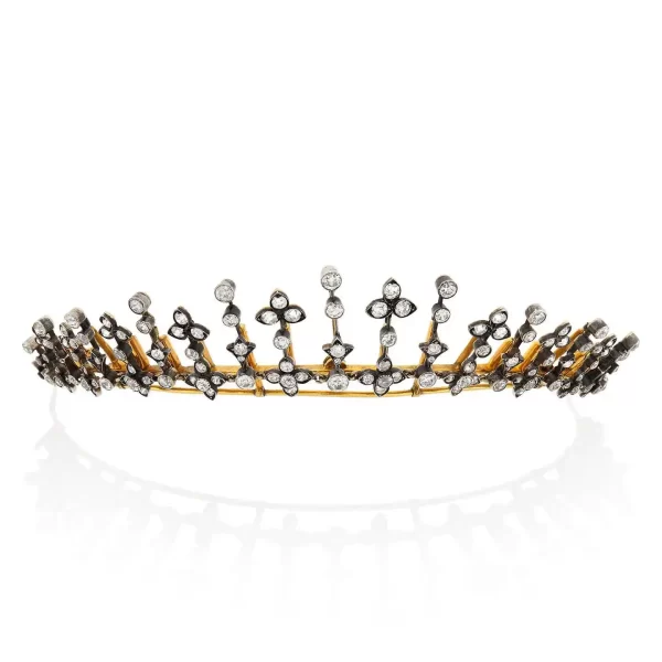 Glamarous 5.72 Carat Diamond 925 Sterling Silver Queen Tiara
