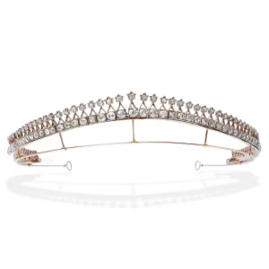Designer 12.8 Carat Diamond 925 Sterling Silver Royal Tiara