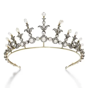 Gorgeous 53.25 Carat Diamond 925 Sterling Silver Royal Tiara