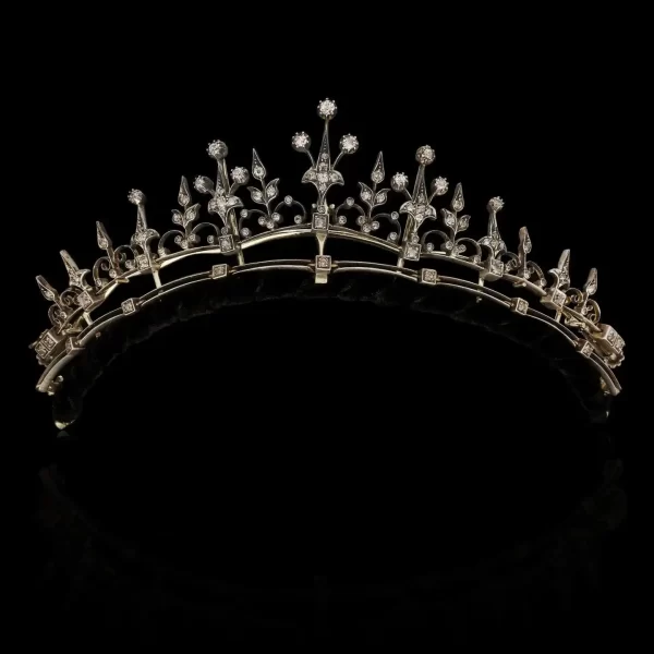 Flawless 4.48 Carat Diamond 925 Sterling Silver Princess Tiara