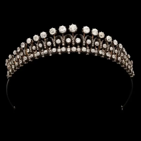 Lovely 23.1 Carat Diamond 925 Sterling Silver Bridal Tiara