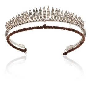 Handmade 14.875 Carat Diamond 925 Sterling Silver Queen Tiara
