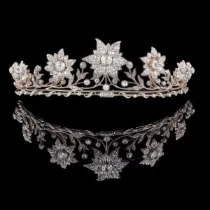 Graceful 9.375 Carat Diamond 925 Sterling Silver Birthday Tiara