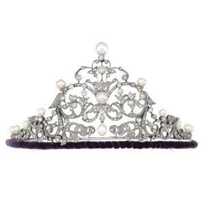 Flawless 44.8 Carat Diamond 925 Sterling Silver Princess Tiara