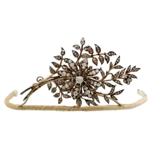Exatic 5.75 Carat Diamond 925 Sterling Silver Royal Tiara