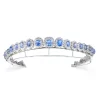 Sparking 99.18 Carat Diamond Blue Sapphire 44.631Gms 14Kt White Gold Princess Headband