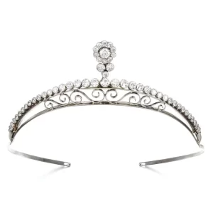 Shimmering 5.1 Carat Diamond  40.8 Gms 14Kt White Gold Bridal Tiara
