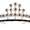 Bold 50.4 Carat Diamond ruby 60.48 Gms 14Kt White Gold Birthday Tiara