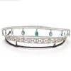 Classic 62.4 Carat Diamond Emerald 68.64 Gms 14Kt White Gold Queen Tiara
