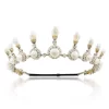 Graceful 99 Carat Diamond pearl 48.015 Gms 14Kt White Gold Princess Tiara