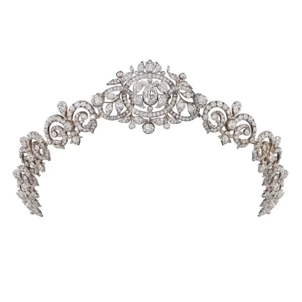 Handmade 620 Pcs Cubic Zirconia Diamond 62 Gms 925 Sterling Silver Princess Tiara