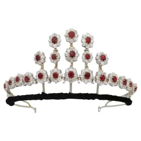 Exquisite 89 Carats Ruby and Diamond Tiara & Necklace Set