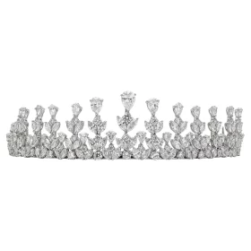 A Symphony of Light: The Convertible Diamond Crown Tiara & Necklace Suite (55.44 Carats)