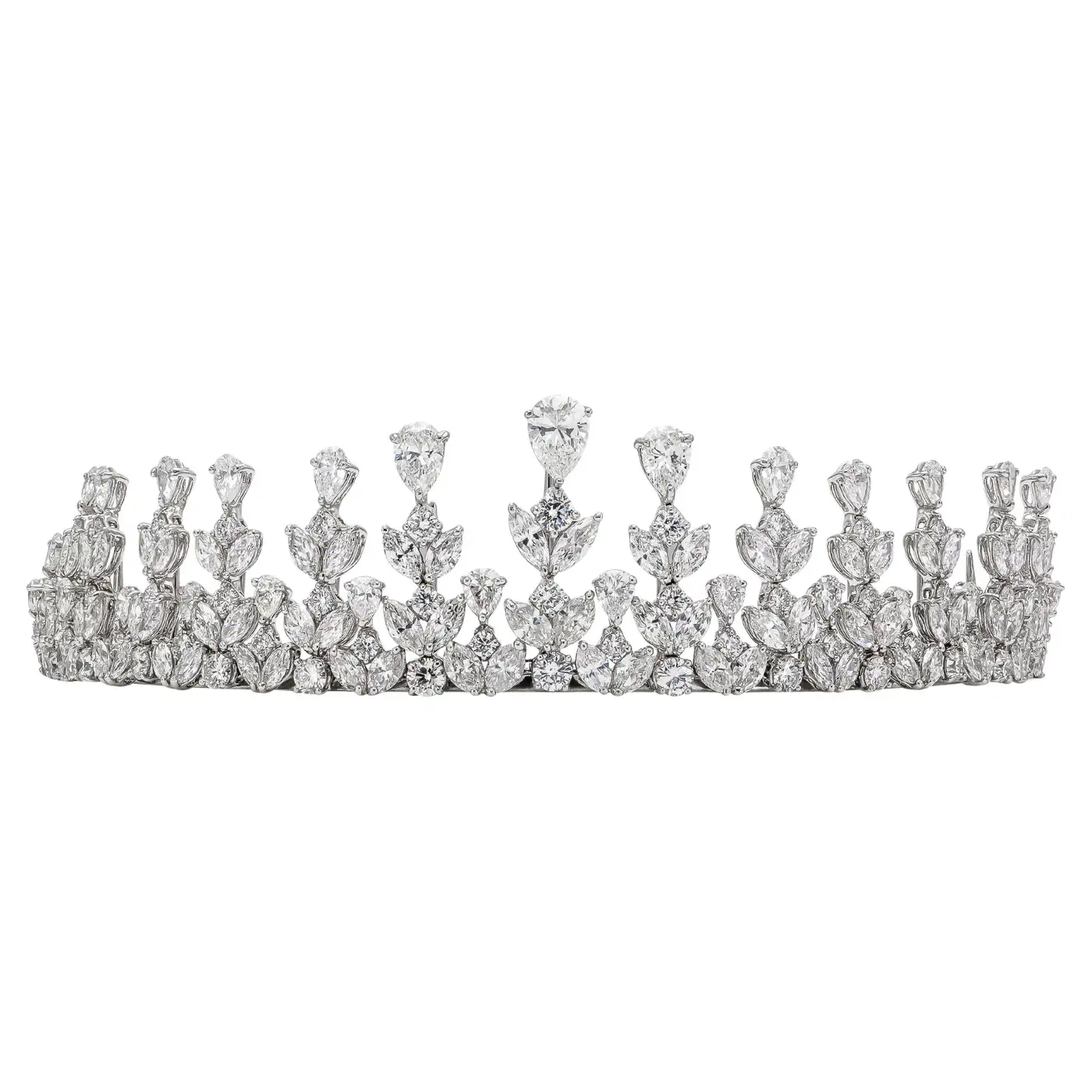 A Symphony of Light: The Convertible Diamond Crown Tiara & Necklace Suite (55.44 Carats)