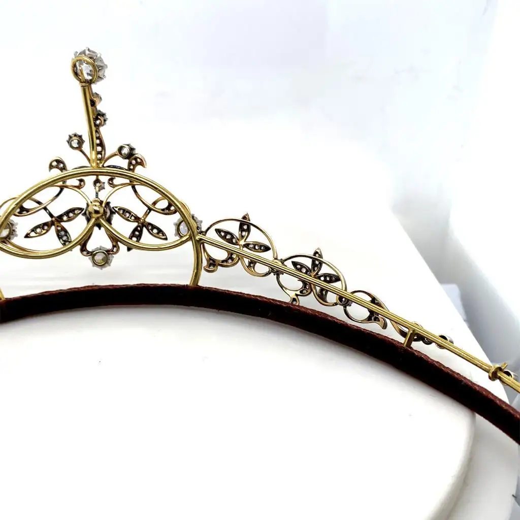 Victorian Diamond Necklace & Tiara Set – Antique Finish | 925 Sterling Silver | 8.9 Carats | Costozon - Image 5