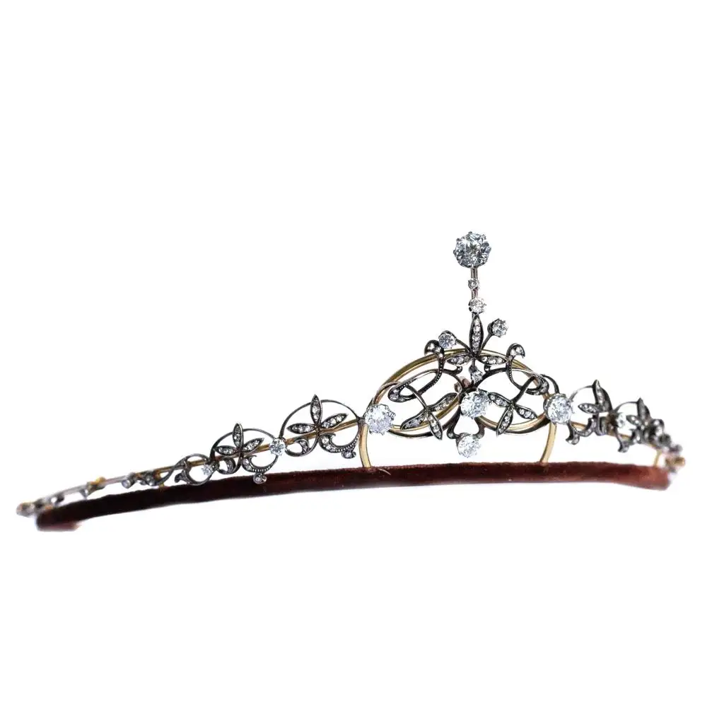 Victorian Diamond Necklace & Tiara Set – Antique Finish | 925 Sterling Silver | 8.9 Carats | Costozon