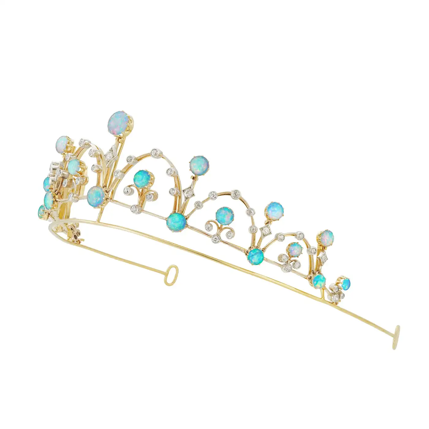 Celestial Opal & Diamond Tiara in 14K Yellow Gold Finish – 25 Carats - Image 2