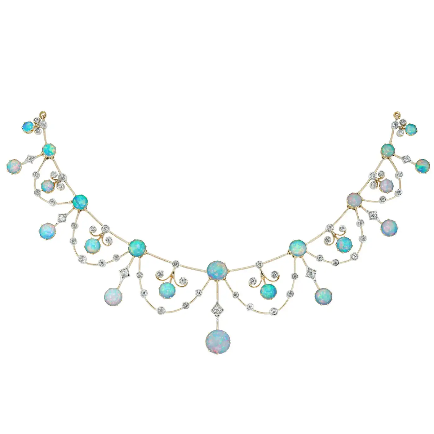 Celestial Opal & Diamond Tiara in 14K Yellow Gold Finish – 25 Carats - Image 3