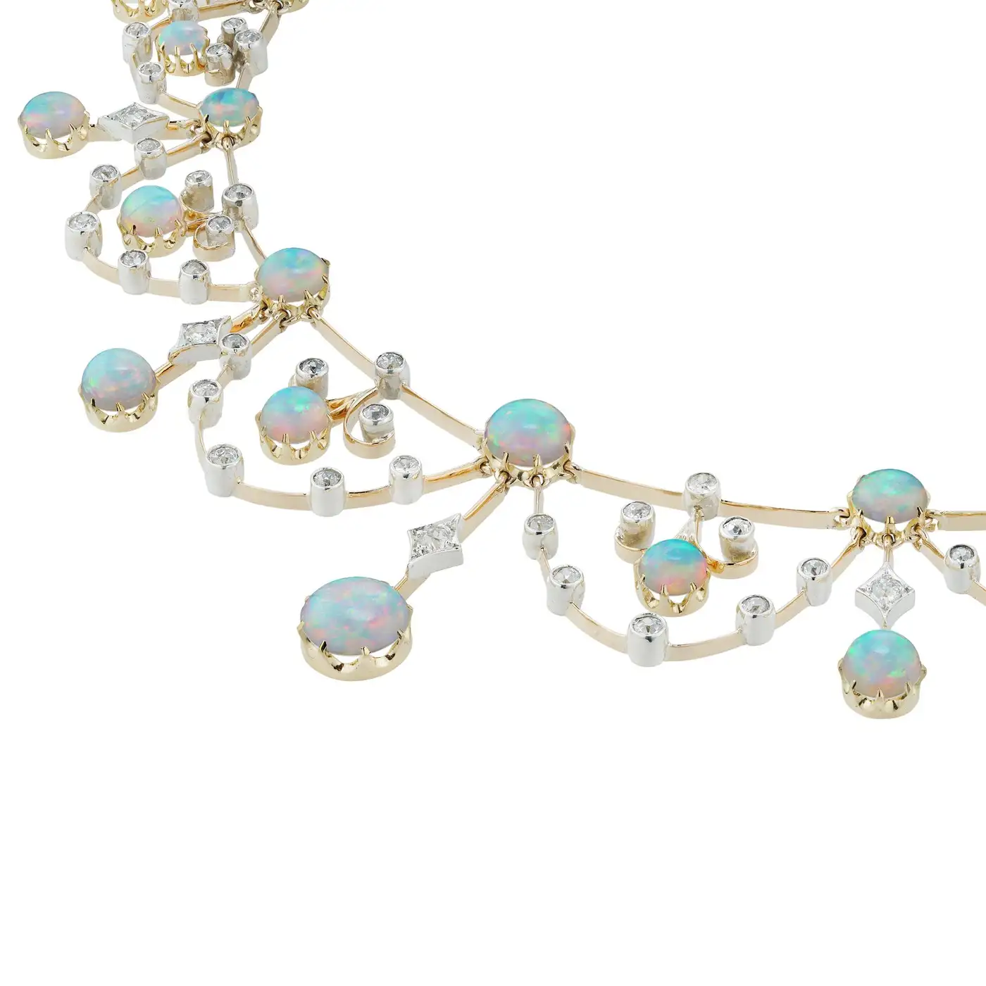 Celestial Opal & Diamond Tiara in 14K Yellow Gold Finish – 25 Carats - Image 5