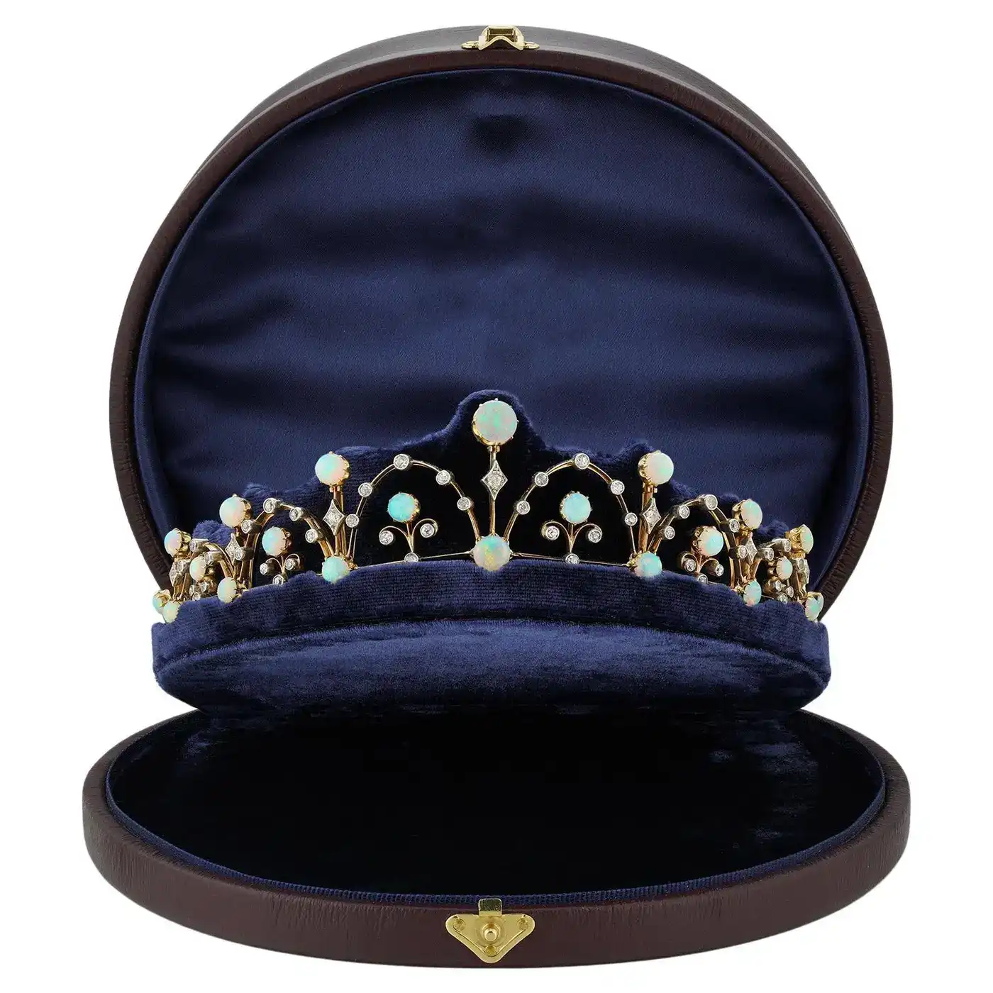 Celestial Opal & Diamond Tiara in 14K Yellow Gold Finish – 25 Carats - Image 7