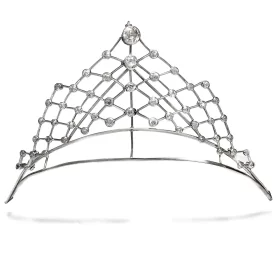 Art Deco Diamond & Aquamarine Lattice Convertible Tiara Necklace Set – 13.70 Carats