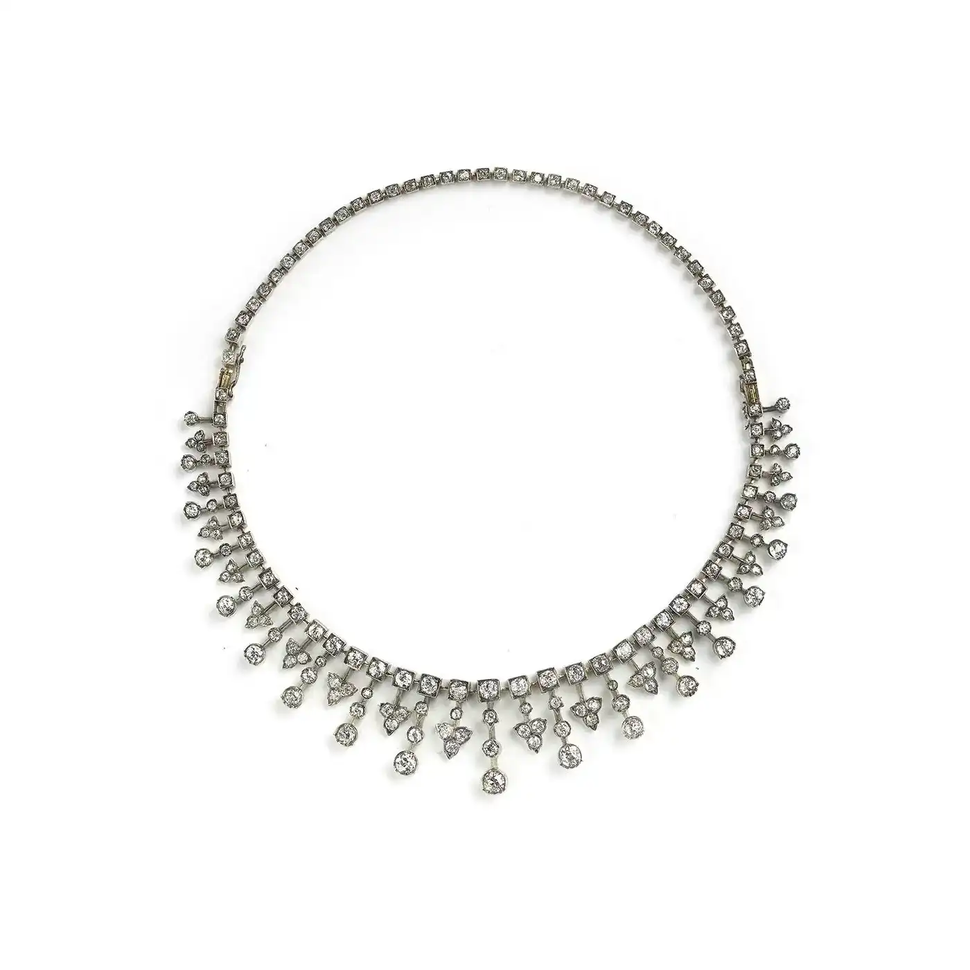 Art Deco Diamond Cluster Tiara Necklace Set (16 Carats) - Image 2
