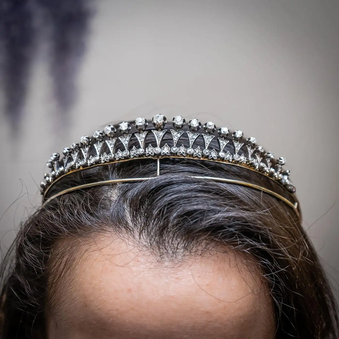 Edwardian Floral Diamond Tiara Necklace Set (14 Carats) - Image 5