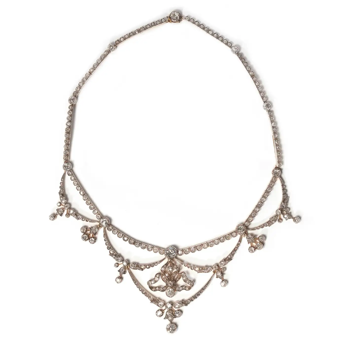 Edwardian Bow Motif Diamond Tiara Necklace Set (16 Carats) - Image 4